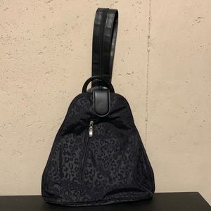 Small black leopard printed backpack from Baggallini